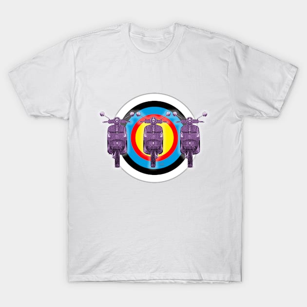 Vespa Scooter on Target T-Shirt by AaaahEeeekStudio